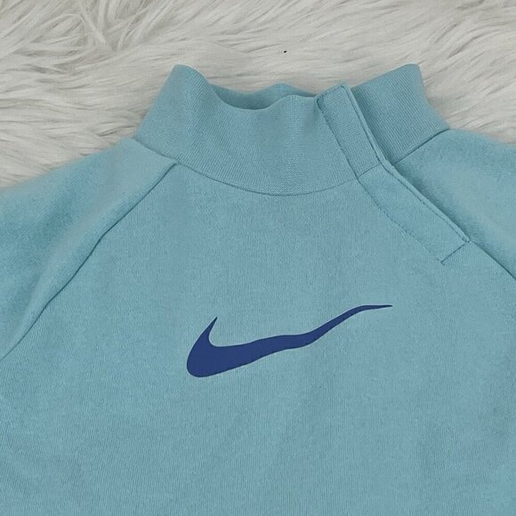 NEW 2pc NIKE Blue Peplum Sweatshirt & Leggings Set Size 6X Swoosh Long Sleeve - Picture 3 of 5